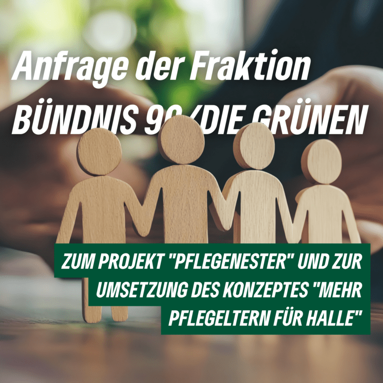 Anfrage der Fraktion BÜNDNIS 90/DIE GRÜNEN zum Projekt „Pflegenester“ und zur Umsetzung des Konzeptes „Mehr Pflegeltern für Halle“