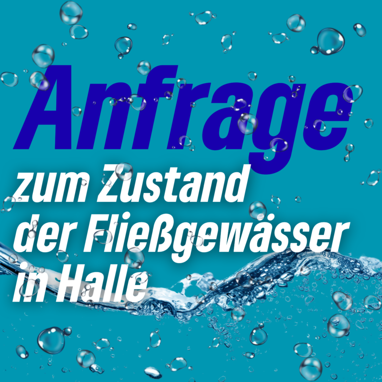 Anfrage der Fraktion BÜNDNIS 90/DIE GRÜNEN zum Zustand der Fließgewässer in Halle